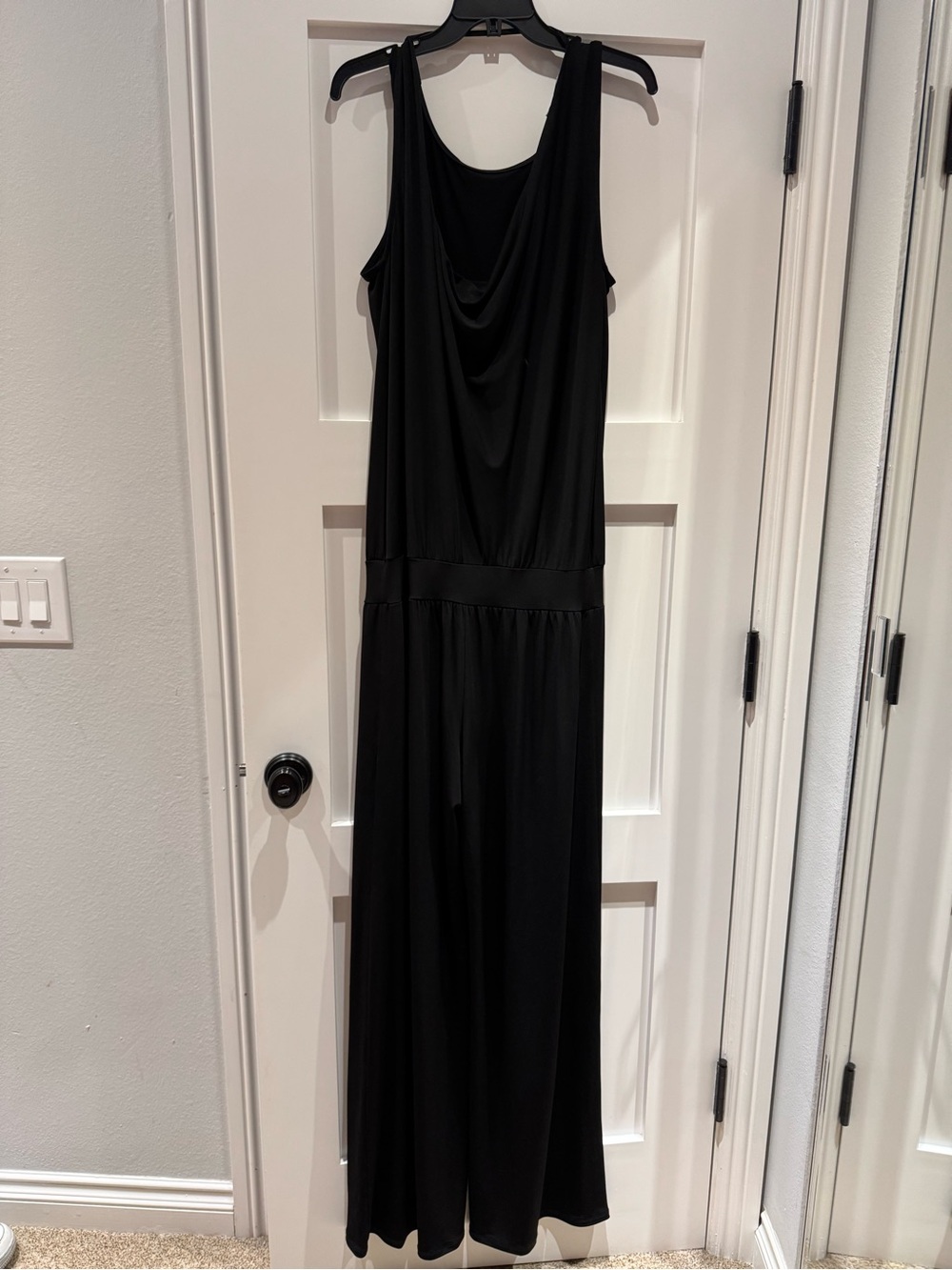 Veronica M Black Sleeveless Cowl-Neck Jumpsuit